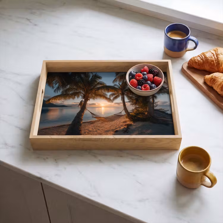 Dienblad - Palmbomen - Hangmat - Strand - Zonsondergang — 3