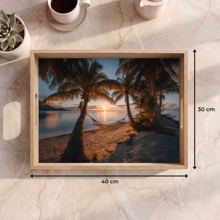 Dienblad - Palmbomen - Hangmat - Strand - Zonsondergang — 7