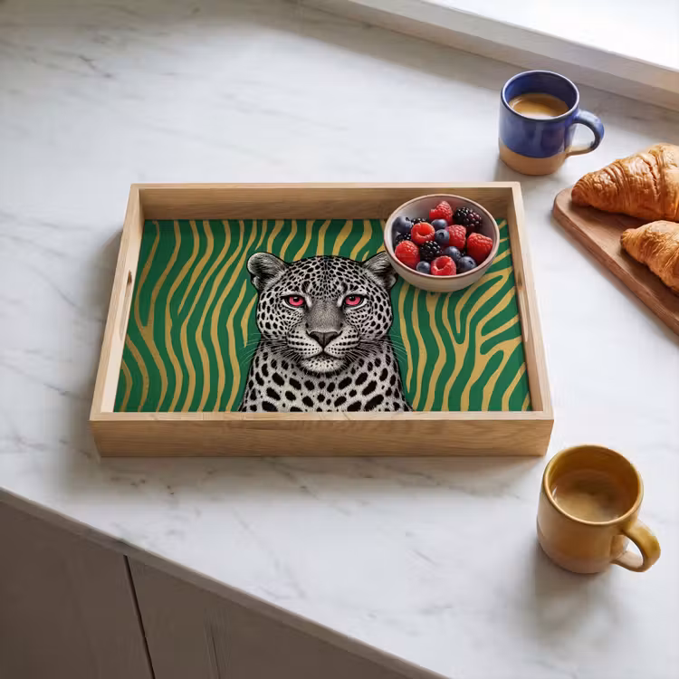 Dienblad - Panter - Zebrapatroon - Groen — 3