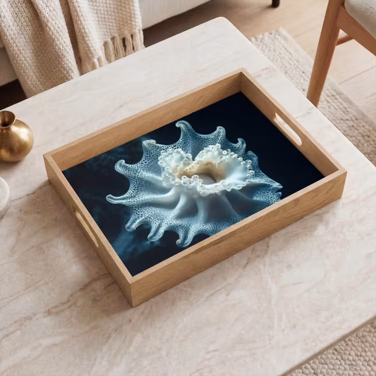 Dienblad - Zeewezen - Wit - Golven - Water — 2