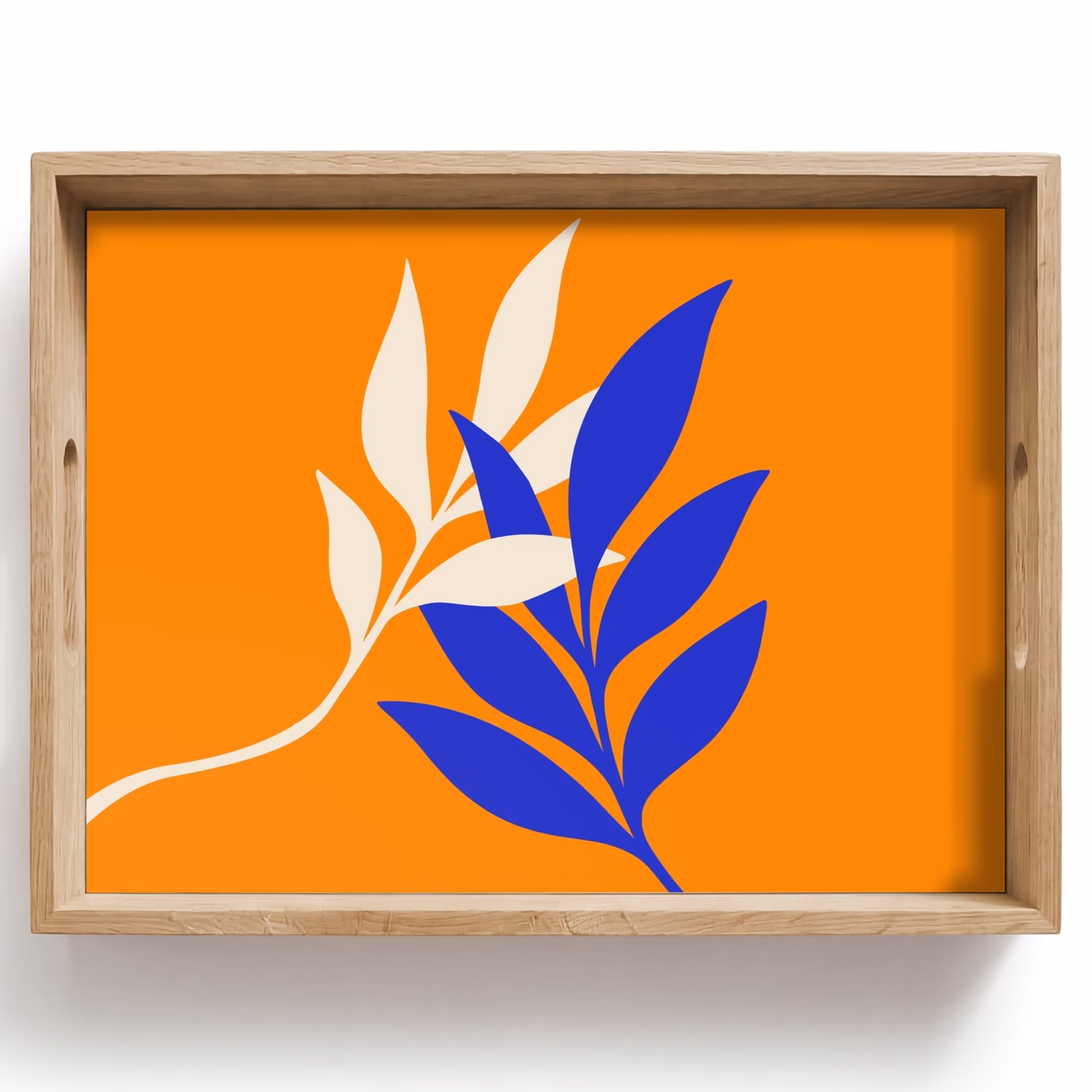 Dienblad - Takken - Bladeren - Minimalistisch - Blauw — 1