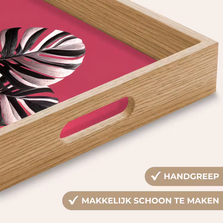 Dienblad - Bladeren - Rond - Roze — 8