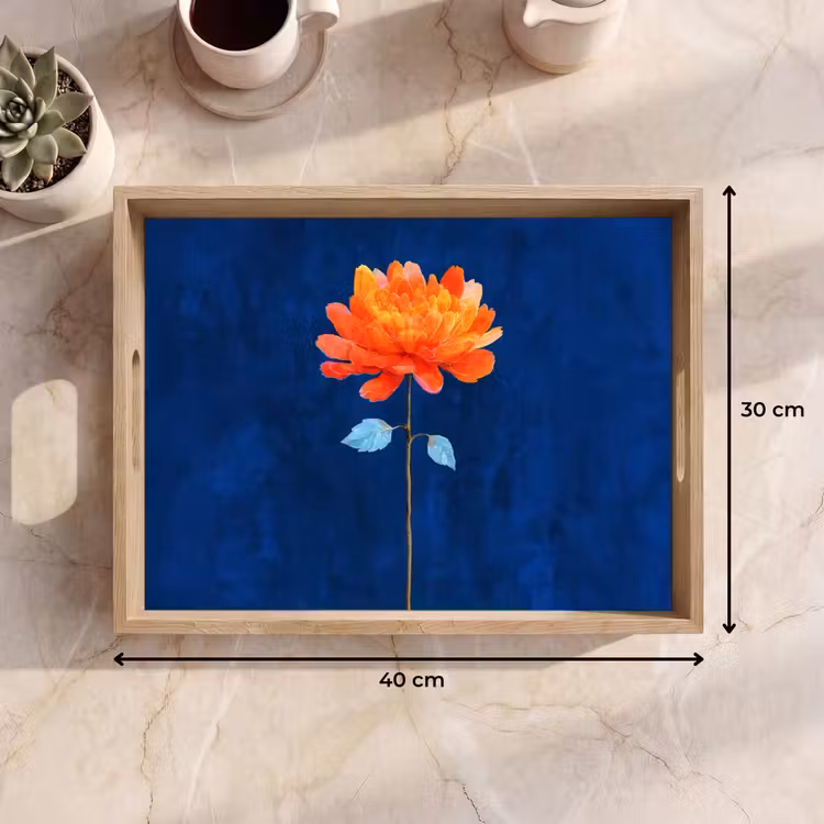 Dienblad - Bloem - Oranje - Bladeren — 7