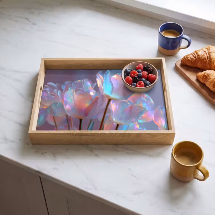 Dienblad - Tulpen - Glazen - Bloemblaadjes - Pasteltinten — 3