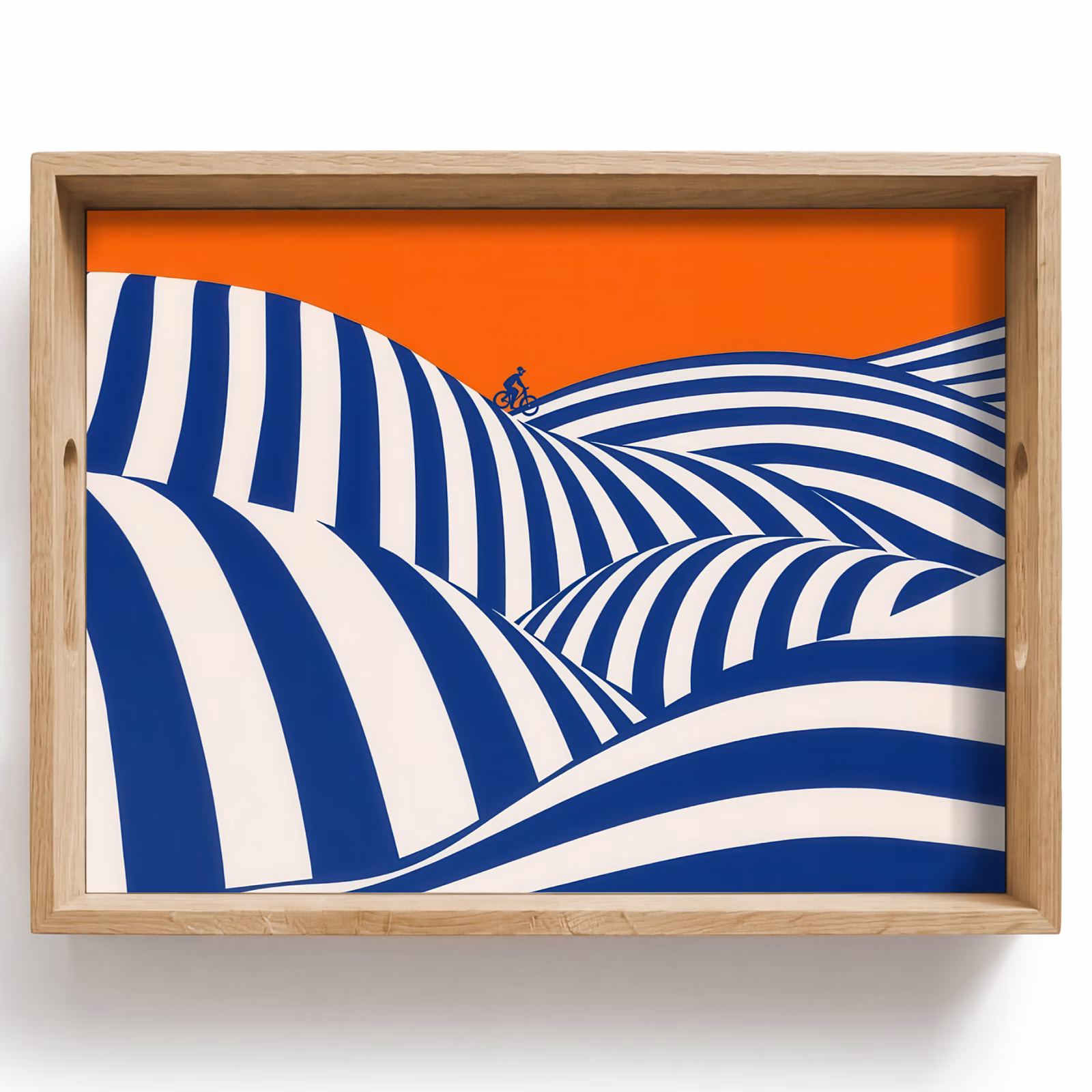 Dienblad - Fietser - Heuvels - Strepen - Blauw — 1