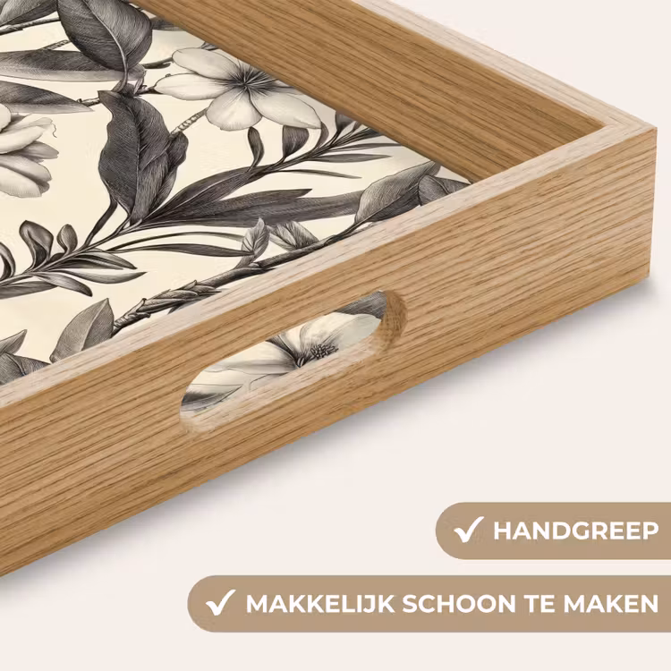 Dienblad - Klassiek - Botanisch - Zwart - Beige — 8