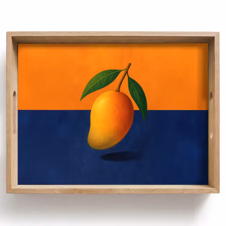 Dienblad - Mango - Vlakken - Bladeren - Oranje — 1