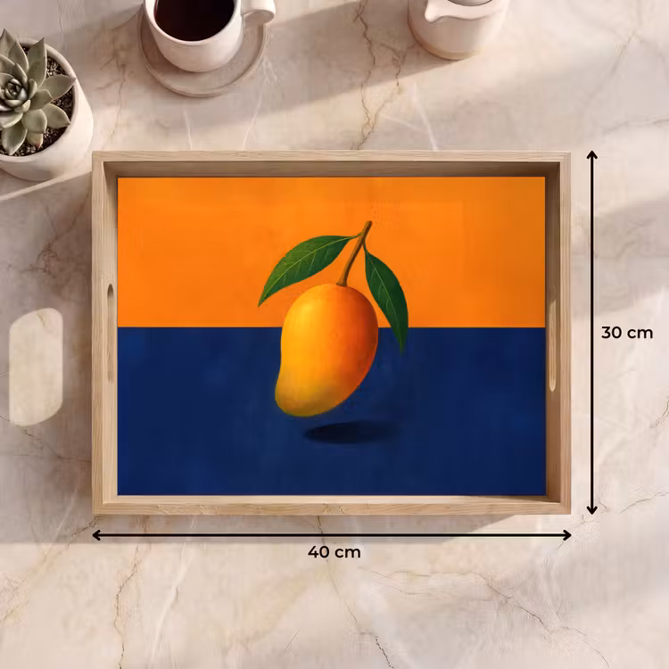 Dienblad - Mango - Vlakken - Bladeren - Oranje — 7