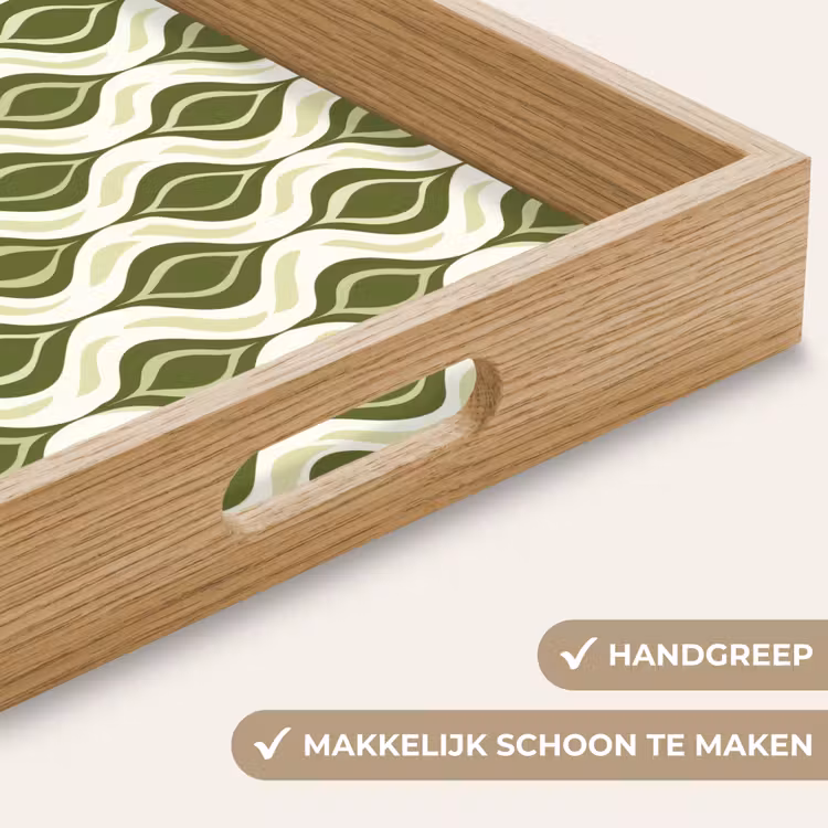 Dienblad - Patroon - Retro - Groen — 8