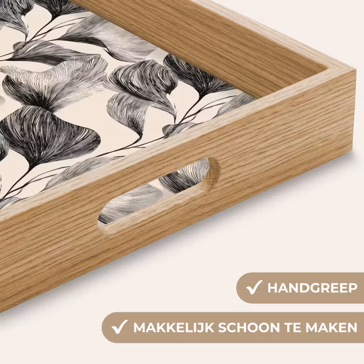 Dienblad - Botanisch - Bladeren - Zwart — 8