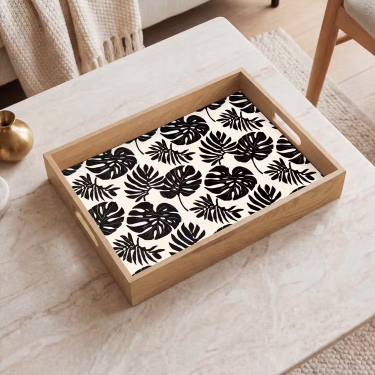 Dienblad - Modern - Monstera - Zwart — 2