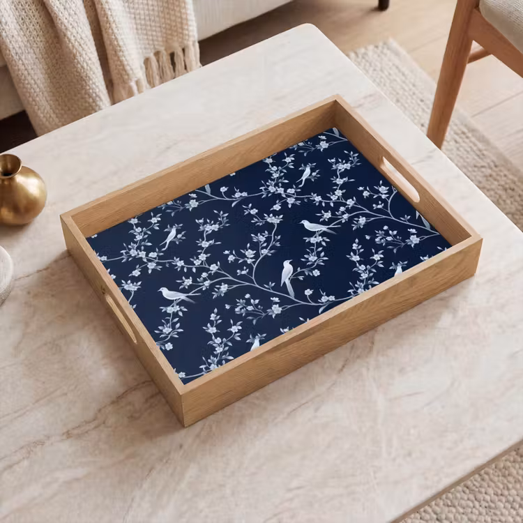 Dienblad - Grafisch - Bloesemtak - Blauw — 2
