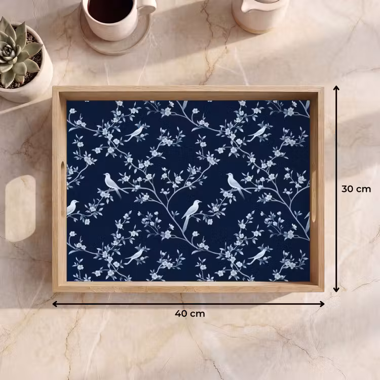 Dienblad - Grafisch - Bloesemtak - Blauw — 7