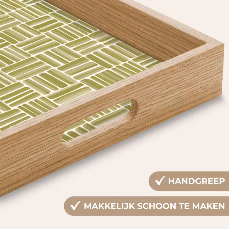 Dienblad - Vlecht - Patroon - Groen — 8
