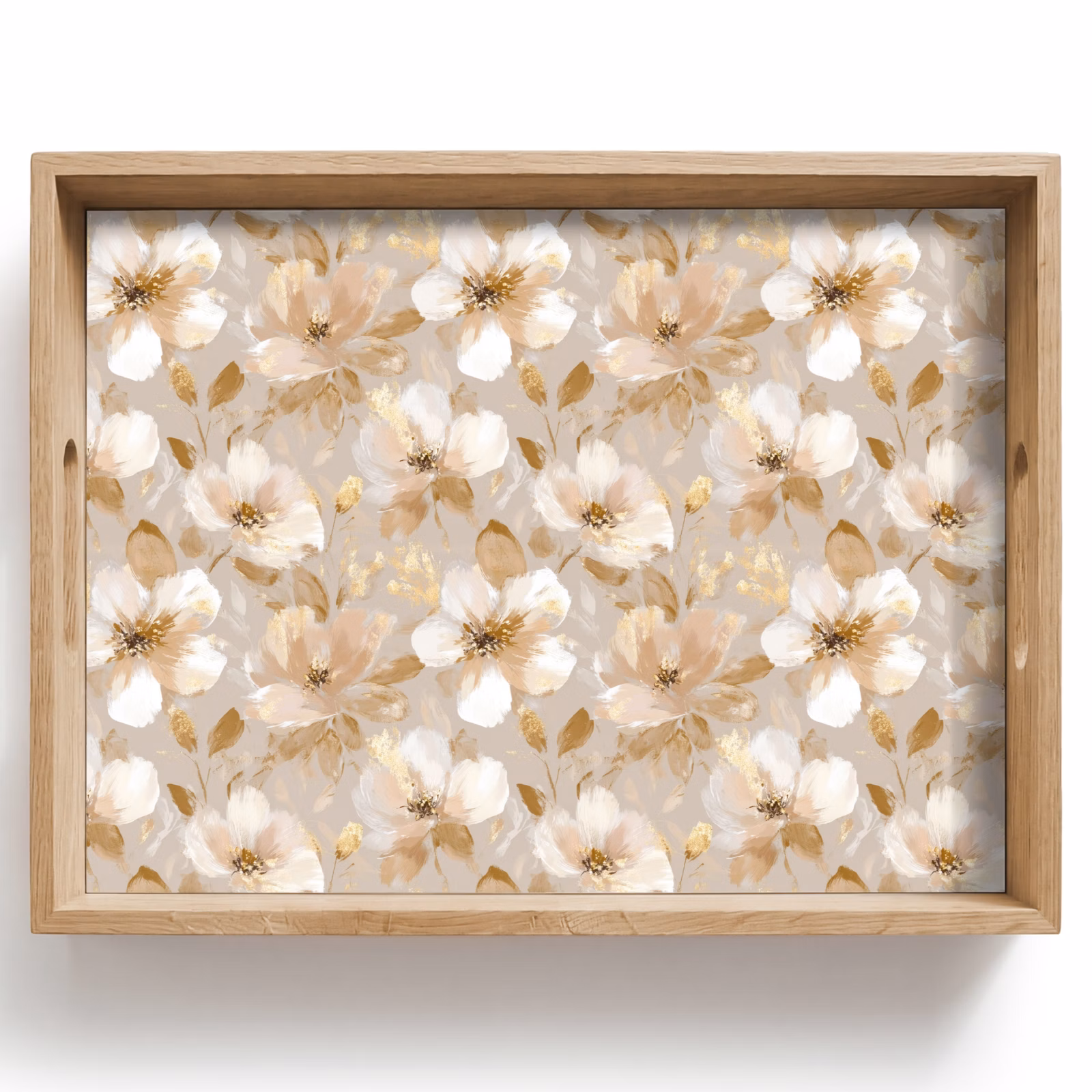 Dienblad - Bloemen - artistiek - Goud — 1