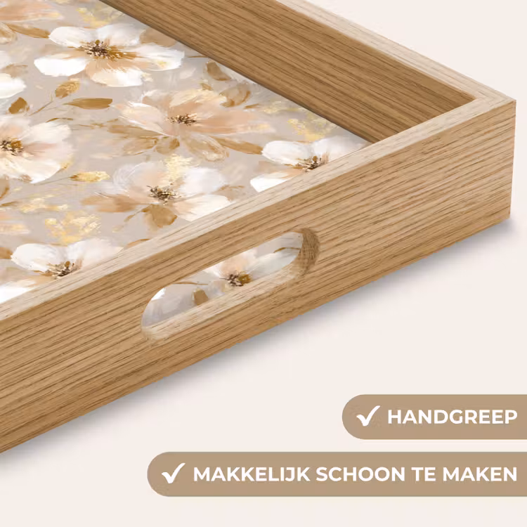 Dienblad - Bloemen - artistiek - Goud — 8