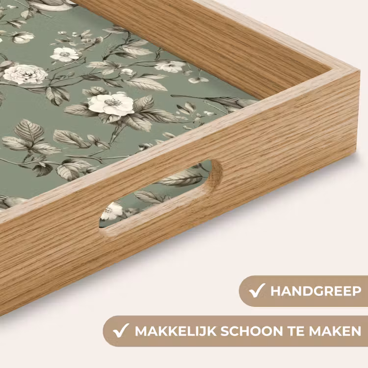 Dienblad - Botanisch - Vogels - Groen — 8