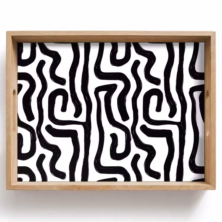 Dienblad - Modern - Lijnen - Zwart — 1