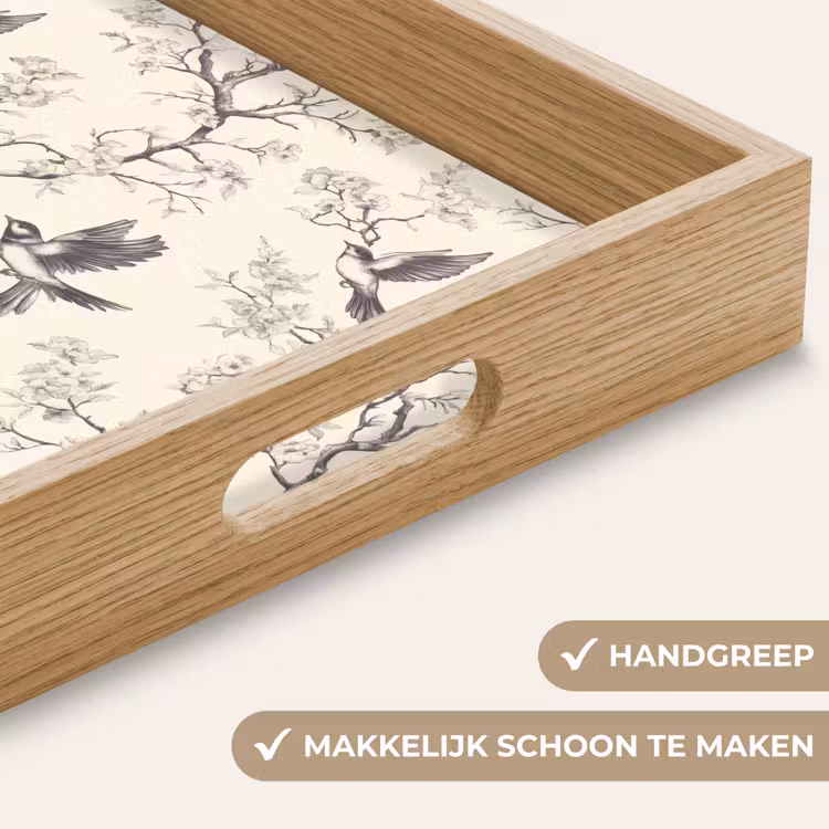 Dienblad - Takken - Vogels - Beige — 8