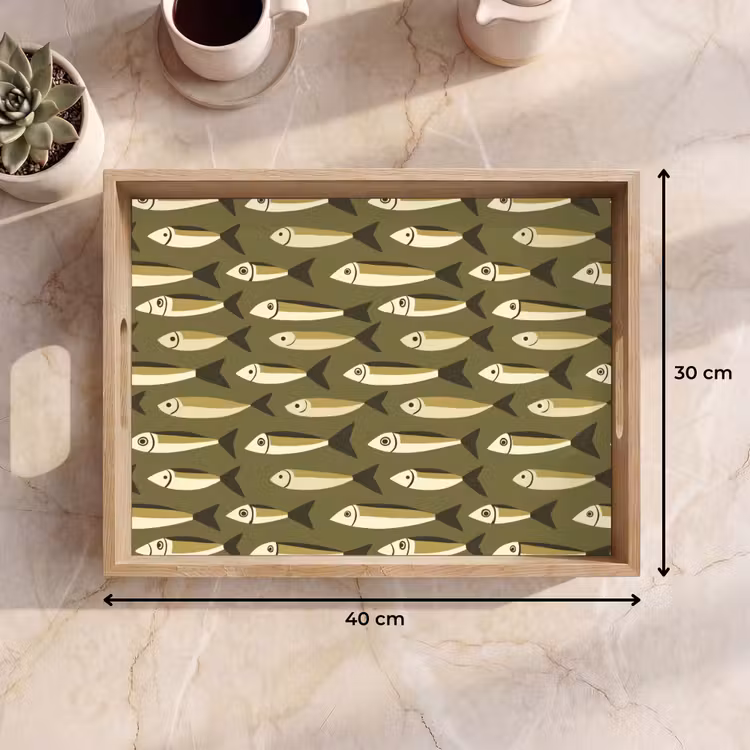 Dienblad - Vis - Patroon - Groen — 7
