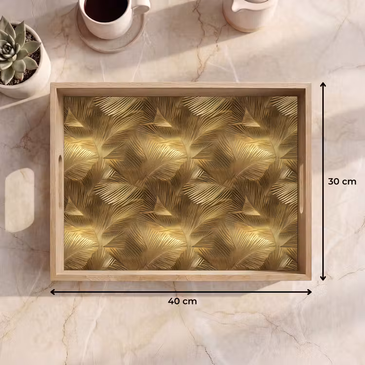 Dienblad - Palm - Waaier - Goud — 7