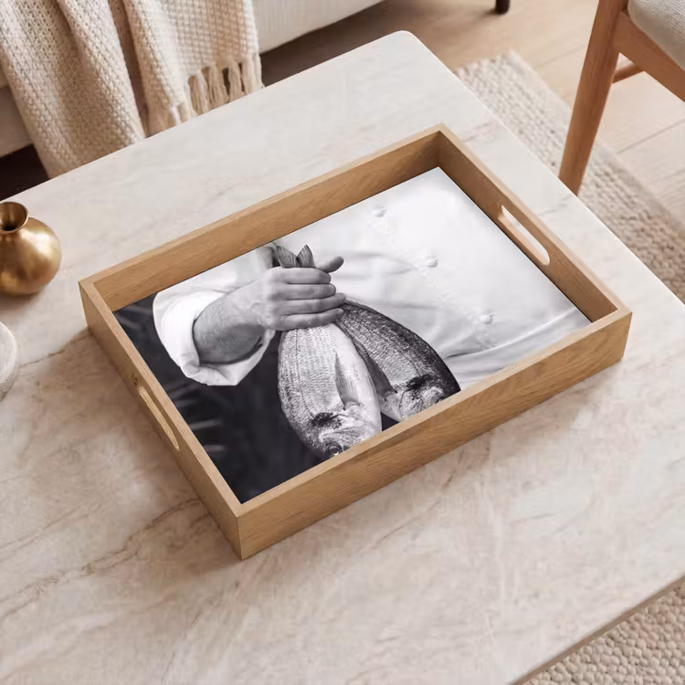 Dienblad - Vissen - Chef - Zwart - Wit — 2