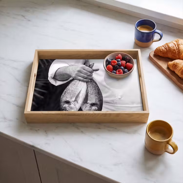 Dienblad - Vissen - Chef - Zwart - Wit — 3