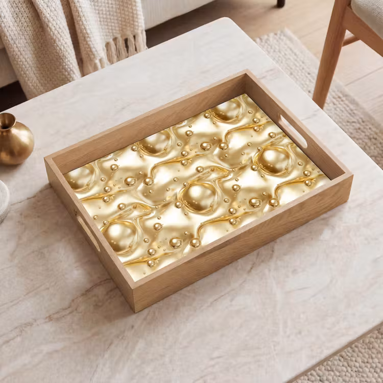 Dienblad - Vloeibaar - Druppels - Goud — 2