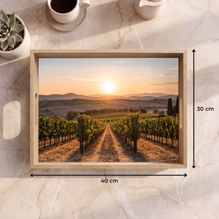 Dienblad - Wijngaard - Zonsondergang - Landschap — 7