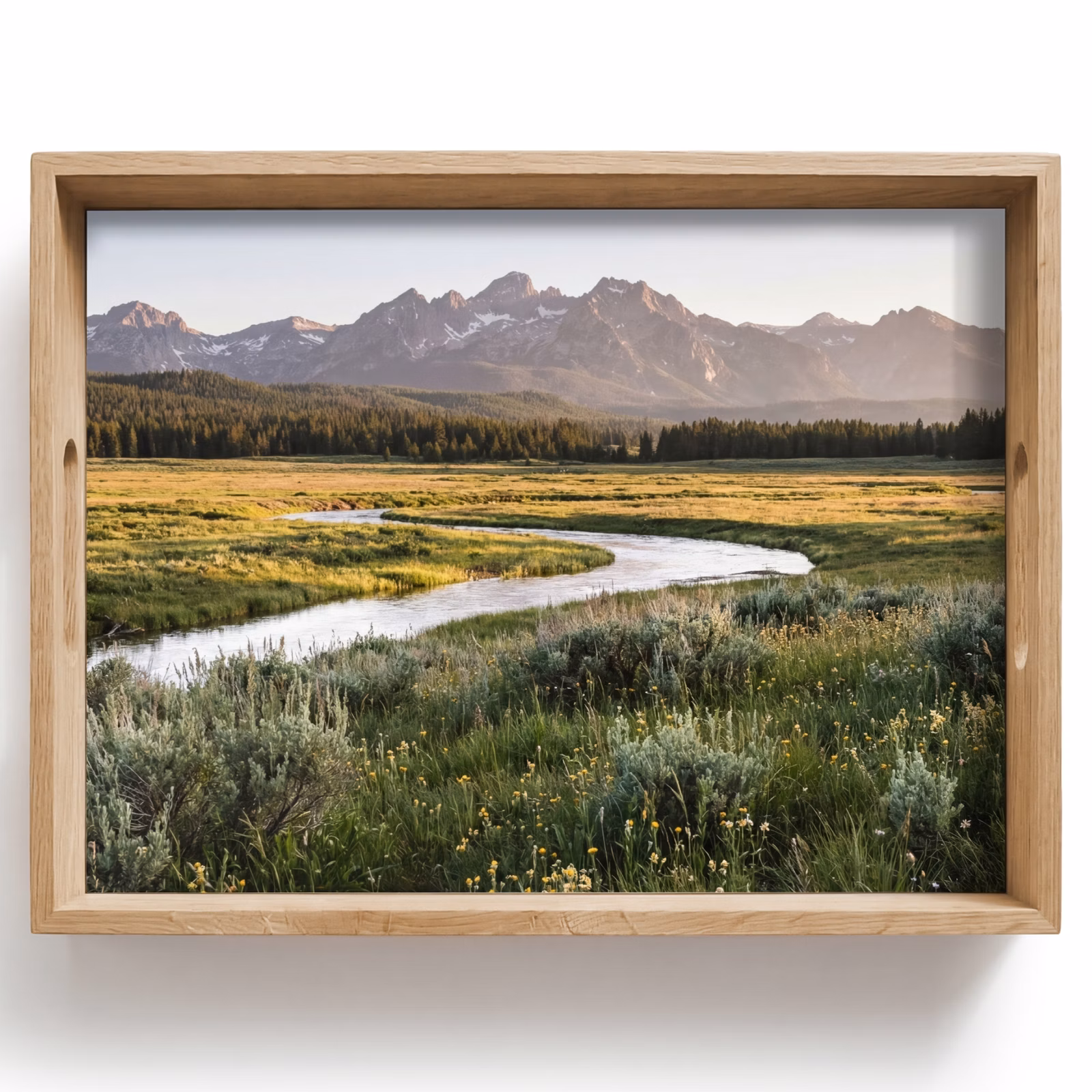 Dienblad - Berglandschap - Rivier - Bos — 1