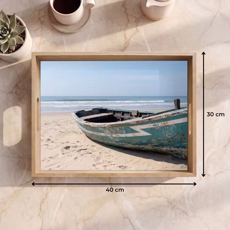 Dienblad - Boot - Zandstrand - Zee — 7