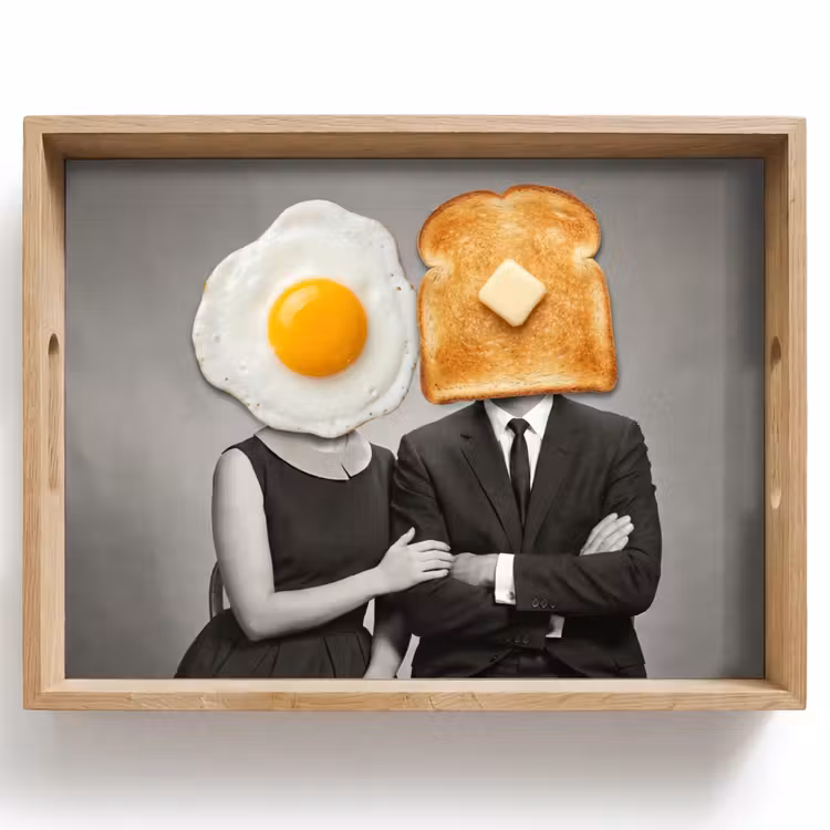 Dienblad - Ontbijt - Koppel - Ei - Brood — 1