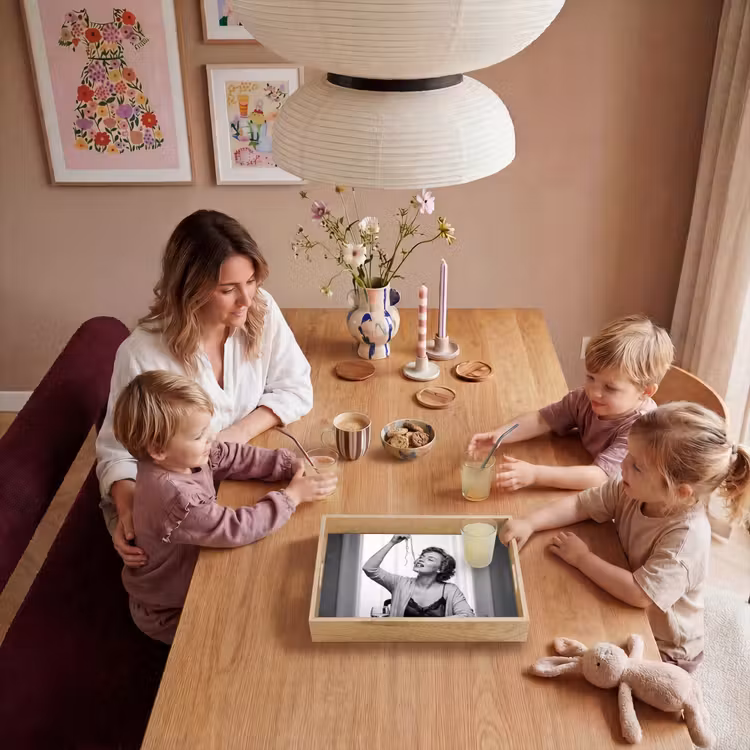 Dienblad - Vrouw - Spaghetti - Zwart - Wit — 5