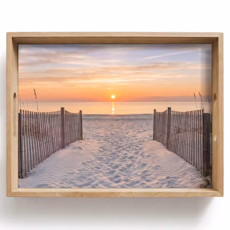 Dienblad - Zonsondergang - Strand - Zand — 1