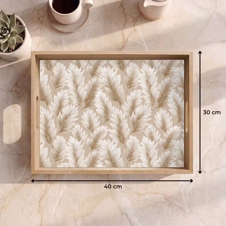 Dienblad - Botanisch - Patroon - Beige — 7