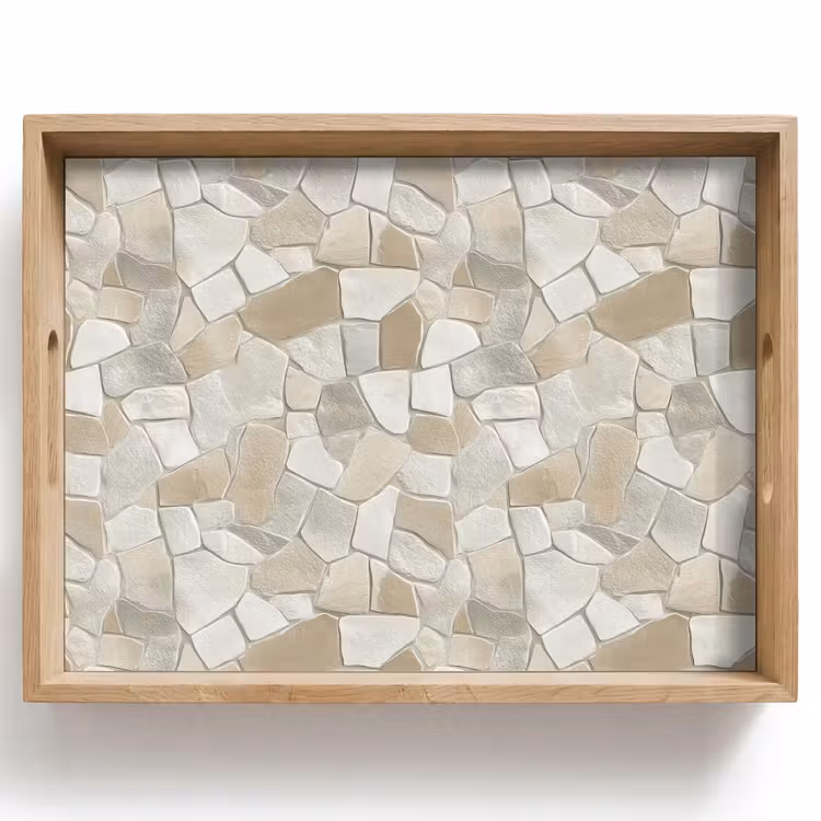 Dienblad - Mozaïek - Stenen - Beige — 1