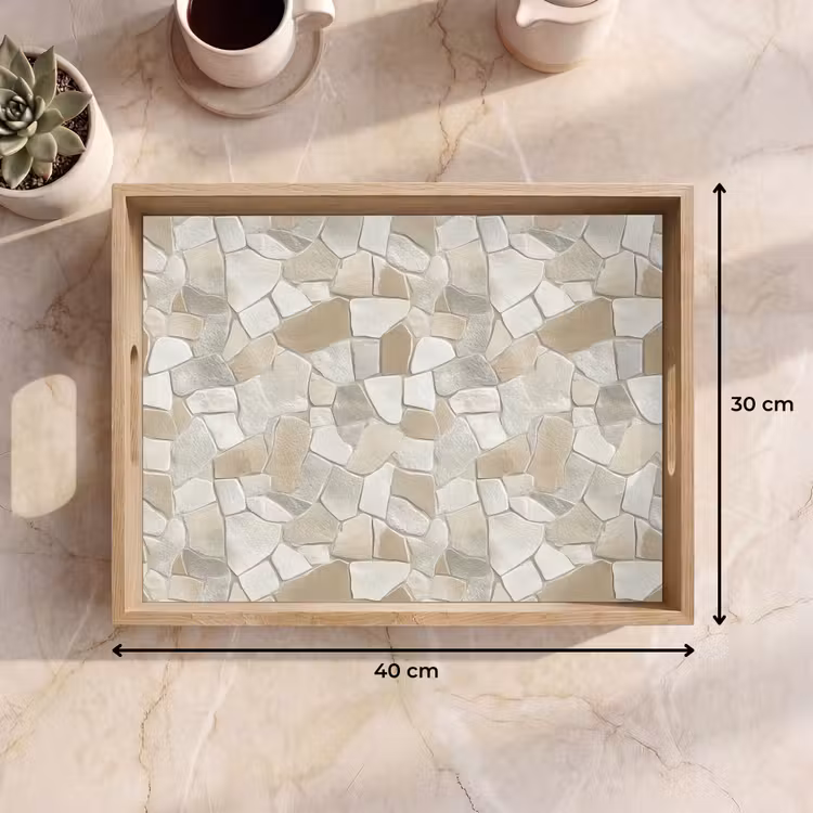 Dienblad - Mozaïek - Stenen - Beige — 7