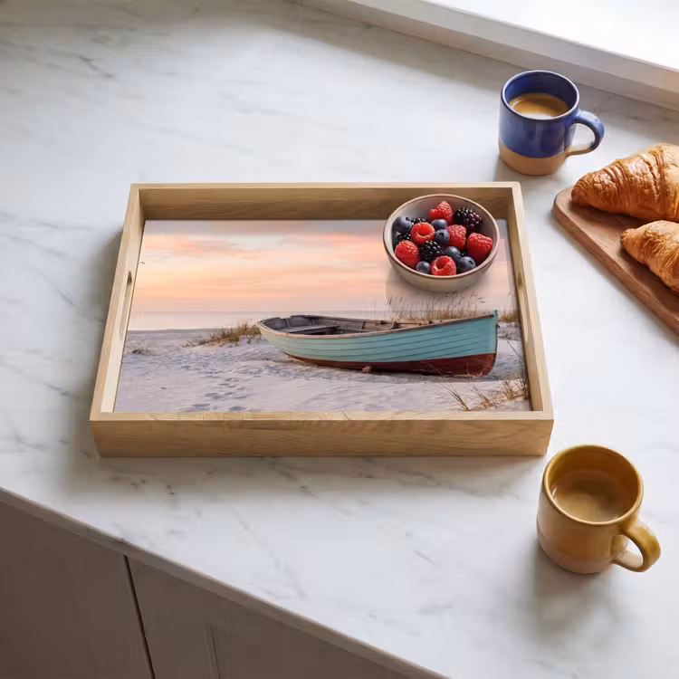 Dienblad - Rustiek - Roeiboot - Zandstrand — 3