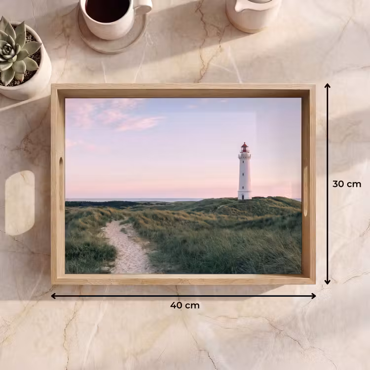 Dienblad - Vuurtoren - Duinlandschap - Zee — 7