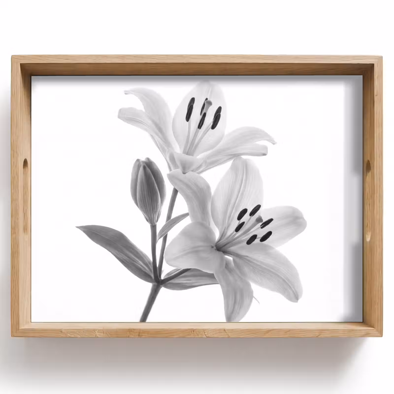 Dienblad - Lelies - Elegant - Zwart - Wit — 1