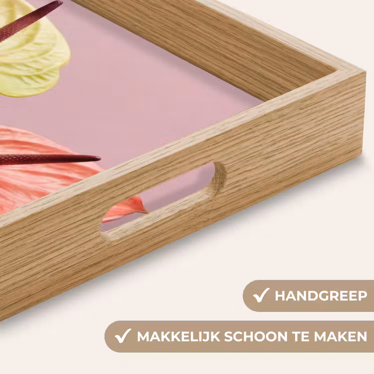 Dienblad - Bloemen - Anthuriums - Geel - Roze — 8