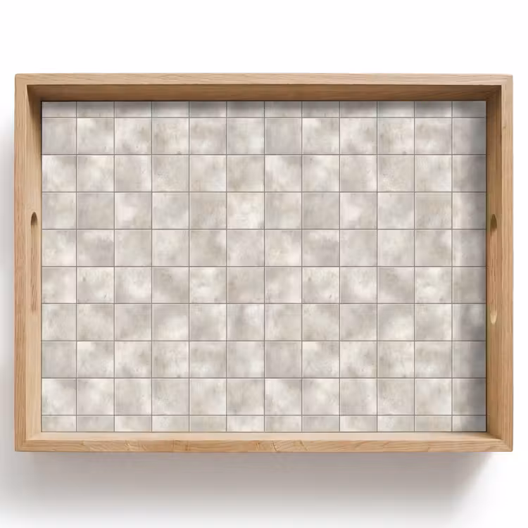 Dienblad - Tegels - Natuurlijk - Grijs — 1