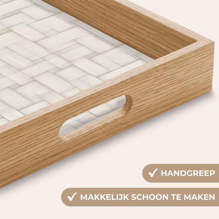 Dienblad - Vlechtwerk - Banen - Beige — 8