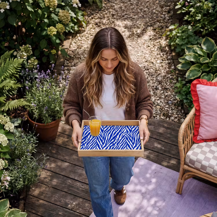 Dienblad - Zebra - Patroon - Kobalt - Blauw — 6