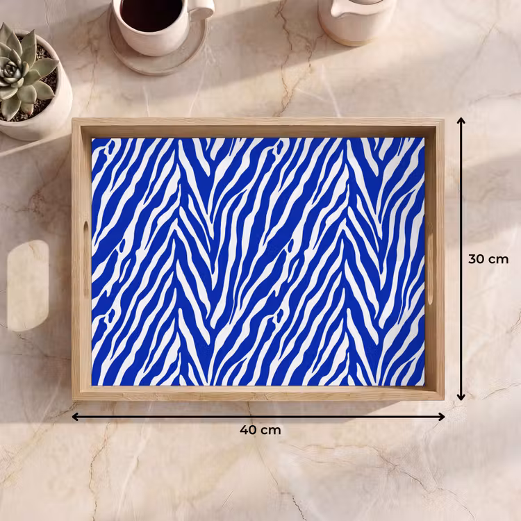 Dienblad - Zebra - Patroon - Kobalt - Blauw — 7