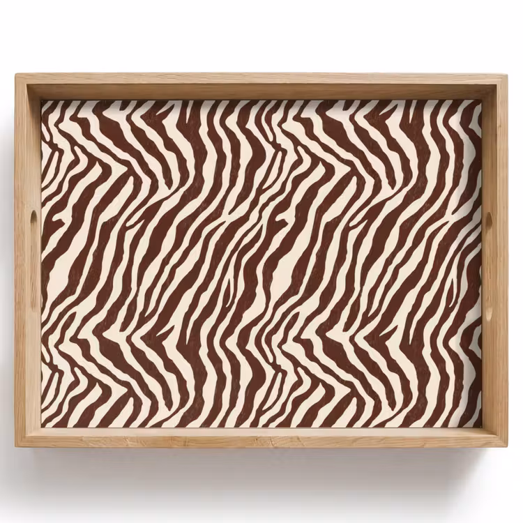 Dienblad - Zebra - Patroon - Zwart - Wit — 1