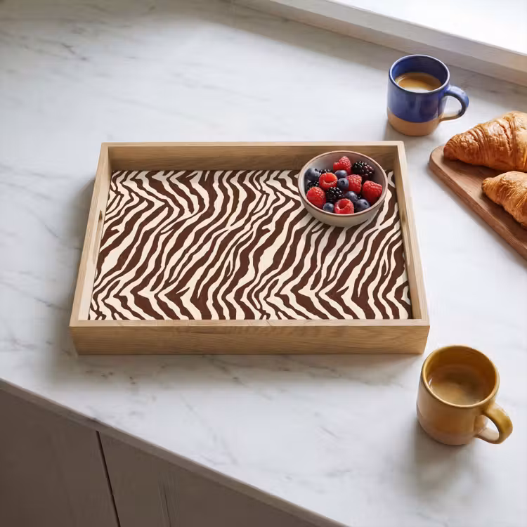 Dienblad - Zebra - Patroon - Zwart - Wit — 3