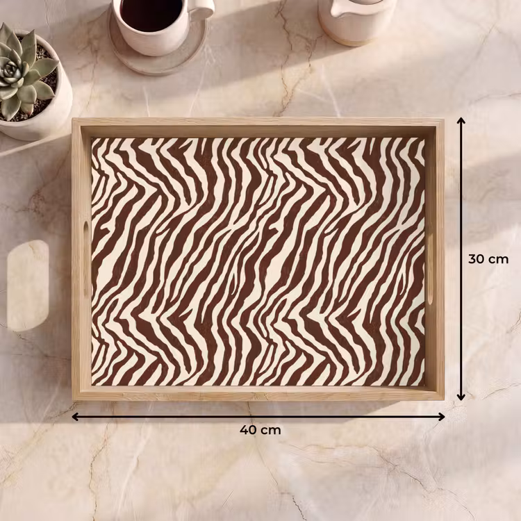 Dienblad - Zebra - Patroon - Zwart - Wit — 7