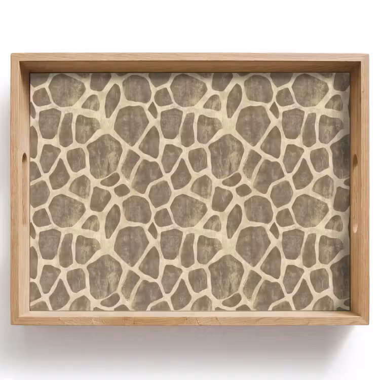 Dienblad - Giraf - Patroon - Beige - Bruin — 1