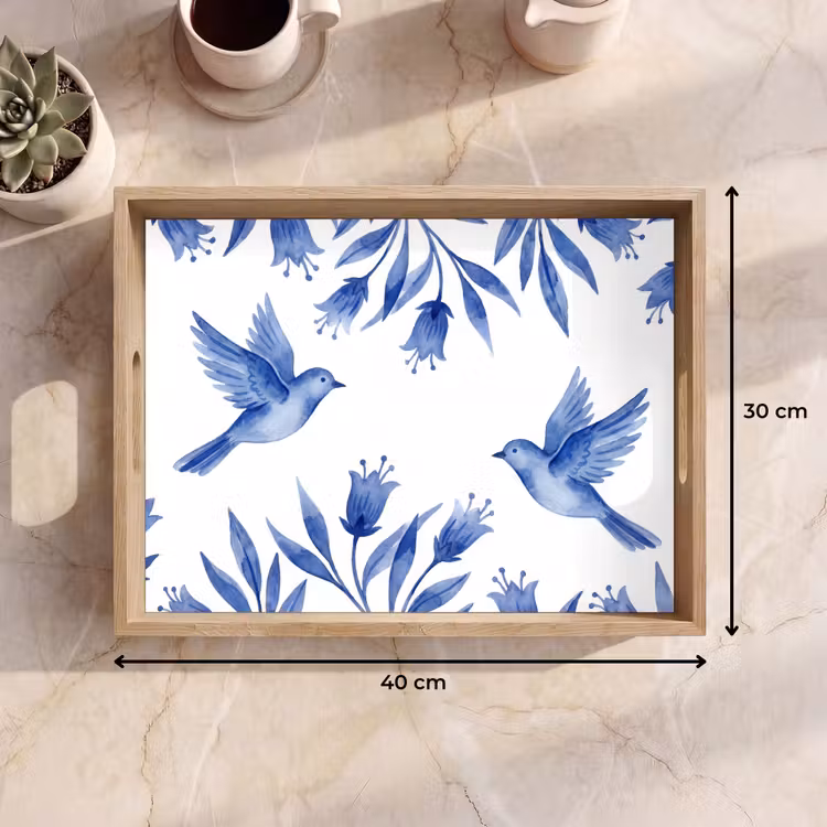 Dienblad - Modern - Vogels - Delfts - Blauw — 7